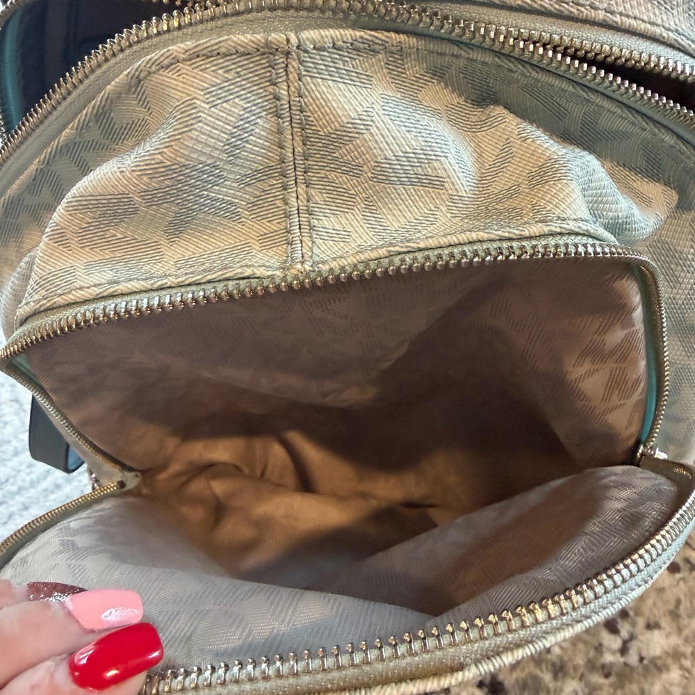 Michael Kors Gray blue Monogram Backpack and Wallet Set - Picture 3 of 4